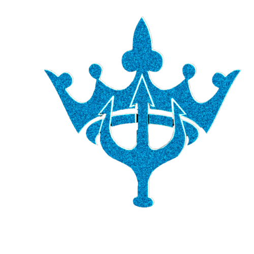Corona del Mar girls basketball aqua crown and trident logo
